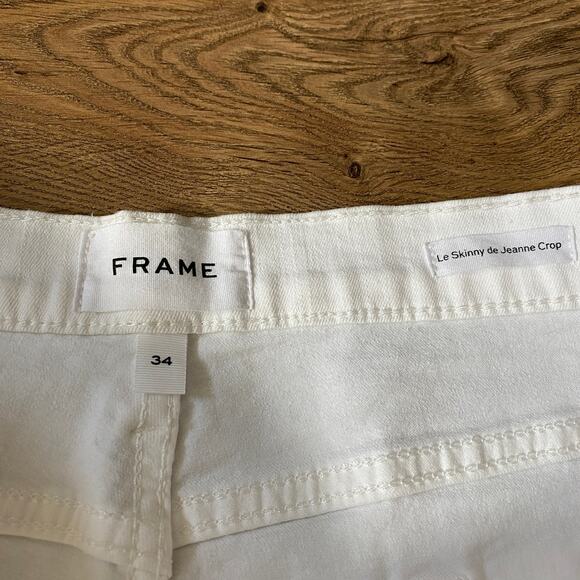 NWT FRAME Le Skinny de Jeanne Crop Jeans White Mid Rise Women’s 34 - Picture 4 of 7